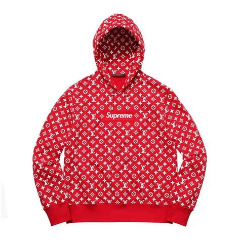 louis vuitton red hooded sweatshirt